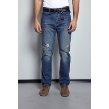 Abluka Online Erkek Baggy Fit Retro Jean Koyu Mavi