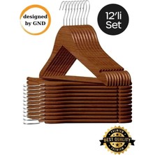 Hausgarten 12 Adet - Ahşap Görünümlü Plastik A Kalite Kahverengi Elbise Askı