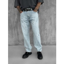 Abluka Online Erkek Baggy Fit Jean Açık Mavi