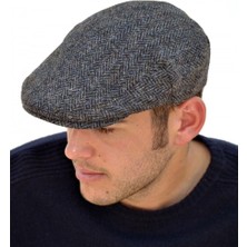 Eleven Markets Kışlık Kaşe Şapka Yün Düz Renk Spor London Kasket -Füme Çizgili