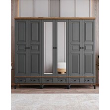 miracool terra 6 kapılı dolap / %100 mdf /  kurulum / antrasit