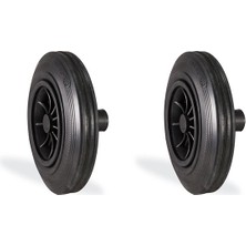 Kama Teker, Plastik Çöp Kovası Tekeri, 2 Adet, Kauçuk Teker, Plastik Çöp Konteyner Tekeri, 200 mm Çap