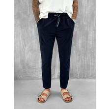 Abluka Online Erkek Beli Lastikli Tecno Kumaş Slim Fit Pantolon Lacivert
