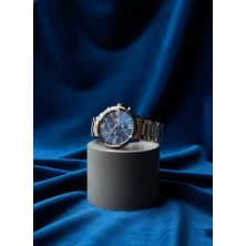 Homies Erkek Kol Saati Gümüş Renk Çelik Kordon Lacivert Kadran