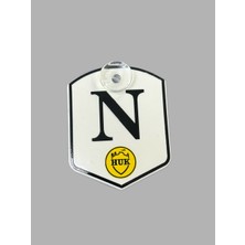 Etiketçilere Özel Huk (N) Harfi Cam Süsü Pleksi Vantuzlu Arma