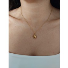 Kadın Gold Çelik Güneş Kolye