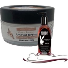 Playboy Three Brand Whitening Cream 4 Adet Arnavut Kremi 50 ml Aklık Kremi ile 120ML Masaj Yağı