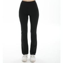 Asn Concept Kadın Yüksek Bel Kalın Kemerli Siyah Tayt (Büyük Beden Seçeneğiyle)