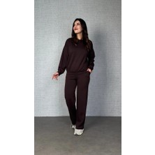 Arona Mdb Kadın Uzun Kollu Bisiklet Yaka Viskon Iki Iplik Bluz ve Pantolon Ikili Takım