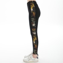 Asn Concept Kadın Yanı Palmiye Desenli Tayt (Büyük Beden Seçeneğiyle)