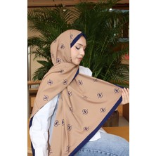 Desenli Capri Şal 70351-04 Lacivert Bej