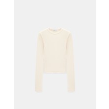 Dilvin 32319 Modal Karışımlı Uzun Kollu Top-Taş