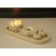 Semy Store Mumluk, Sunum Tabağı ve Balkabaklı Dekor Seti, Ev Dekorasyon, Biblo, Obje