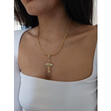 Kadın Zirkon Taşlı Anahtar Melek Kolye