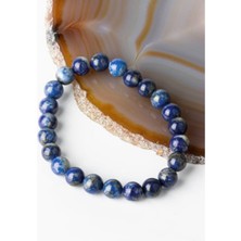 Taşmir Lapis Lazuli 8 mm Doğal Taş Bileklik Küre Kesim A Kalite