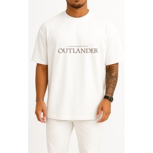 Bahriyeli Collection Oversize Outlander Yabancı Dizi Göğüs Baskılı Unisex T-Shirt