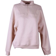Trender Dik Yaka Fermuarlı Taş Kadın Sweatshirt 26KL71S95008
