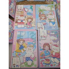 Meyra Accessories Sanrio Kawaii Anime Baskılı ve Diğer Figür Baskılı Rengarenk Defterler Renkli Sayfalar Hediyelik 1AD