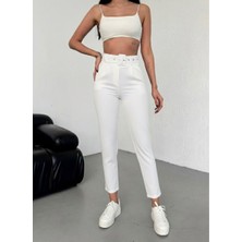 Haka Giyim Kadın Pileli Ithal Kemerli Havuç Yüksek Bel Kumaş Pantolon