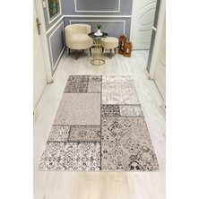 Dolce Mariee Etnik Desenli Dijital Baskı Kaymaz Taban Halı H1122
