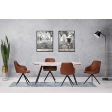 VRL Mobilya Ledart (Rgb LED Aydınlatmalı) Mutfak Cafe Masası Zenit 180° Mutfak Cafe Sandalyesi