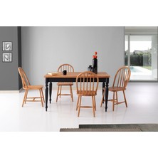 VRL Mobilya Cottage 135 Ahşap Ayaklı Mutfak Cafe Masası