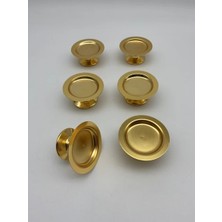 Dekoratif Gold Kaplama 6'lı Lüx Lokumluk -Makaronluk Kahve Yanı Sunumluk