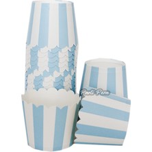 Parti Pera Makaron Mavi Beyaz Cupcake Kek Kapsülü 15 Adet