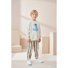 Miniko Kids Lucco Erkek Çocuk Bluey Modelli 3 Iplik Şardonsuz Eşofman Takımı