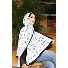 Desenli Capri Şal 70350-03 Siyah Ekru