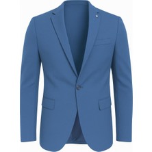 Plus Scorpion Erkek Slim Fit Blazer Ceket Açık Indigo – Tek Düğmeli – Şık Günlük & Ofis Kombinleri Için – Tam Astar
