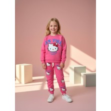 Miniko Kids Lucco Kız Çocuk Kity 3 Iplik Şardonsuz Eşofman Takımı