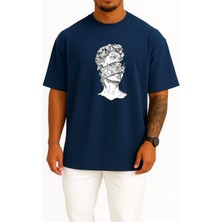 Bahriyeli Collection Oversize Antik Yunan Tanrısı Yunan Mitoloji Göğüs Baskılı Unisex T-Shirt