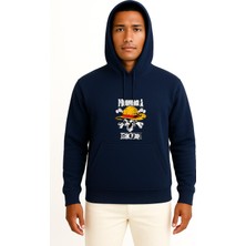 Bahriyeli Collection Kapüşonlu One Piece Mugiwar A Göğüs Baskılı Unisex Sweatshirt