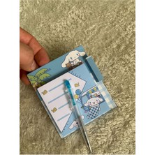 Meyra Accessories Sanrio Sticker Bloknot ve Mini Kalem Kuromi Cinnamoroll My Melody Pompopurin Hediyelik Set Mini Not