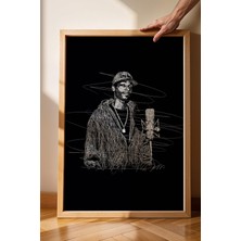 Satürn Design Snoop Dogg Portre Çerçeveli Tablo Rap Hip Hop - Estetik Poster