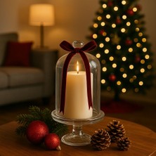 Özgün Kitchen Home Ozel Cam Fanus Icınde Yılbası Mumu-Dekorasyon Mumu