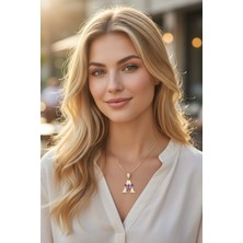 Nova Grup A Harfli Kelebek Desenli 14 Ayar Altın Kolye