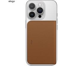 Elago Manyetik Vegan Deri Kartlık – 4 Kart Kapasiteli Magsafe Uyumlu Telefon Cüzdanı Kahverengi, Deri Tasarım