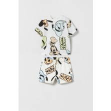 Leona Luxe  Disney  Baskılı Şortlu Takım