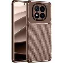 Eco Port Xiaomi Redmi Note 14 Pro 5g Kılıf Auto Focus Karbon Kapak - Kahverengi