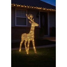 Okavango Yapay Noel Dekoru 63 cm Ren Geyiği Yılbaşı Süsü Yılbaşı Hediyeleri Ledli Noel Süsü
