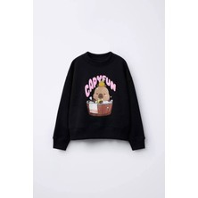 Lily & Co. Capyfun Baskılı Pamuklu Sweatshirt