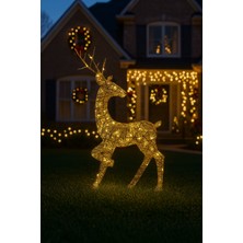 Okavango Yapay Noel Dekoru 46 cm Ren Geyiği Yılbaşı Süsü Yılbaşı Hediyeleri Ledli Noel Süsü