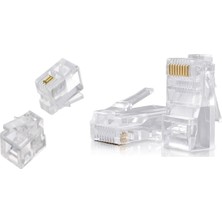 8 Adet Rj 45 Cat6 Ethernet Cakı ve 4 Adet Rj 11 Telefon Cakı 2pinli