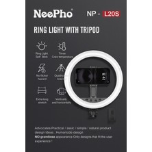 Jolita iPhone 15 Pro Max Uyumlu NP-L20S Profesyonel Ring Light Selfie Çubuğu ve Tripod Seti