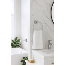 Conta Premium Paslanmaz Pirinç Yuvarlak Havluluk – Duvara Monte Krom Banyo Havlu Askılığı | Şık & Dayanıklı Tasarım