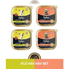 Reflex Plus Alutray Pate Organik Somonlu & Kuzu Etli ve Bal Kabaklı Mini ve Küçük Irklar İçin Yetişkin Köpek Maması Seti 4x85 gr