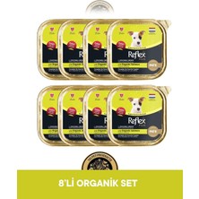 Reflex Plus Alutray Pate Organik Somonlu Mini ve Küçük Irklar İçin Yetişkin Köpek Maması Seti 8x85 gr