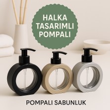 DİYA3 350 ml Sıvı Sabunluk Gri Renk 1 Adet Büyük Boy Modern Tasarım Dekoratif Şeffaf Detay